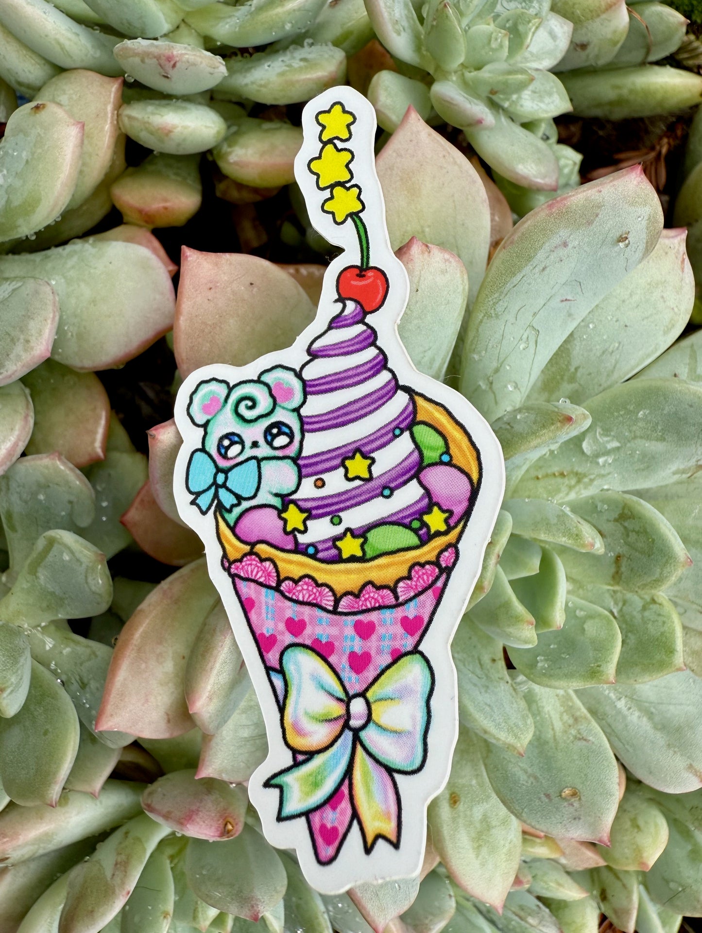 Sweet Potato Ice Cream Vinyl Sticker (single)