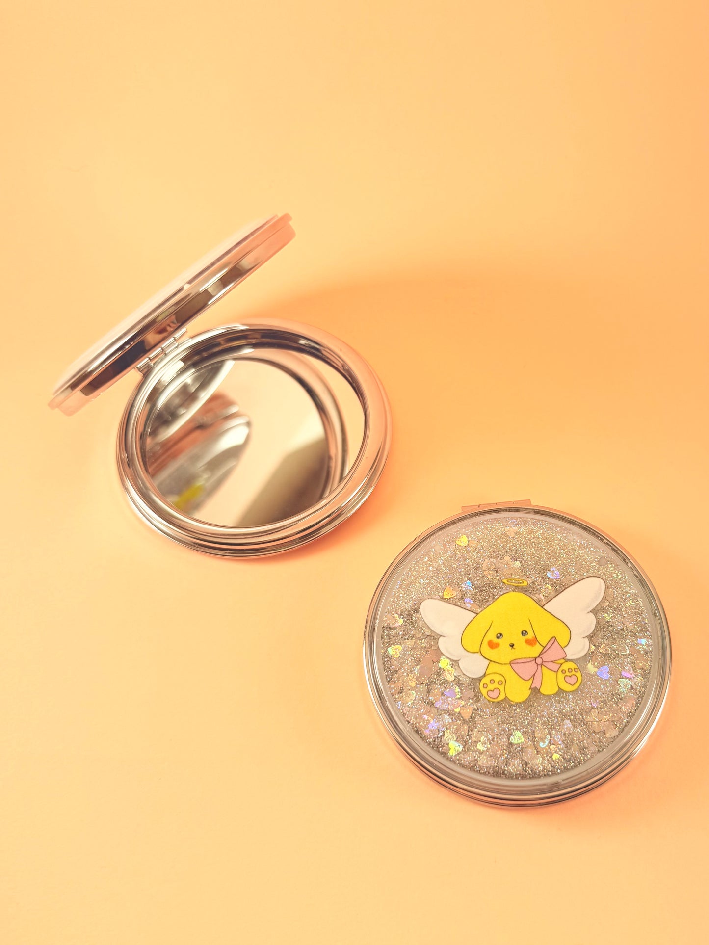 Angel pup pocket mirror