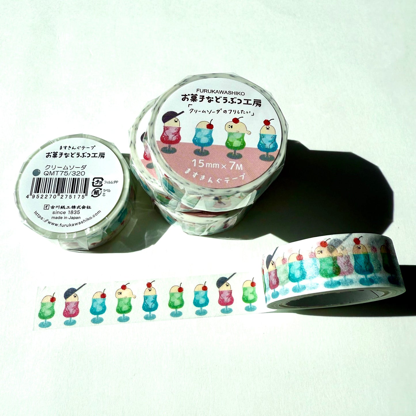 "Animal Confectionary Shop": Cream Soda Pop Seal Masking Tape / Furukawa Shiko