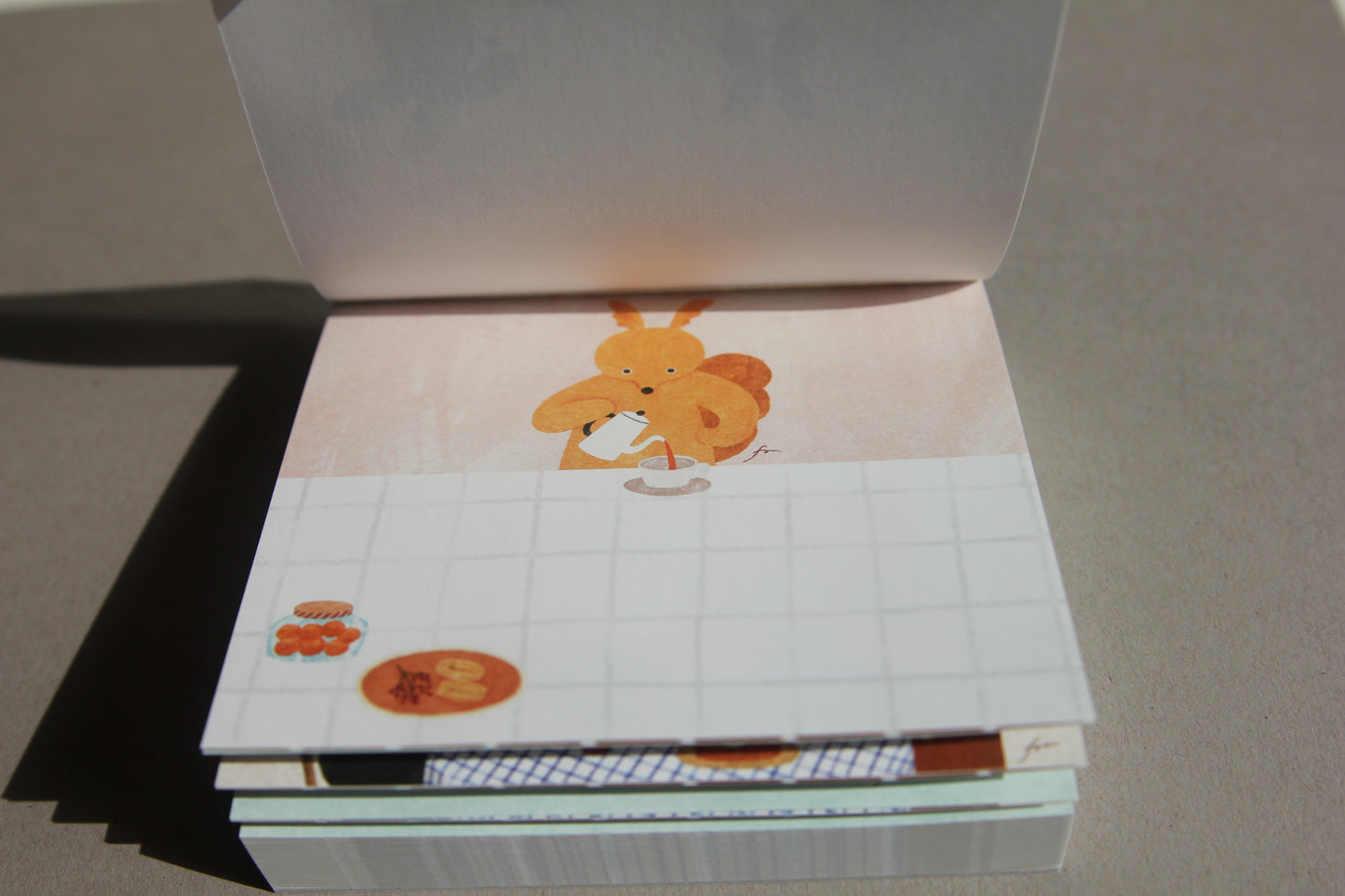 Animal Tea Time: Cozyca x Mariko Fukuoka Memo Pad - 4 designs