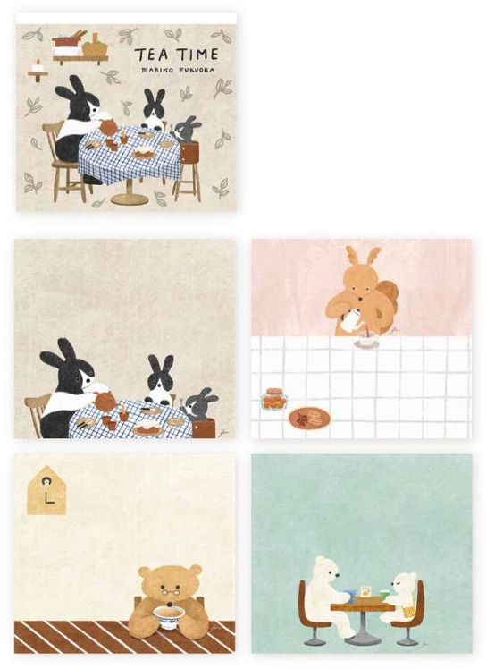 Animal Tea Time: Cozyca x Mariko Fukuoka Memo Pad - 4 designs