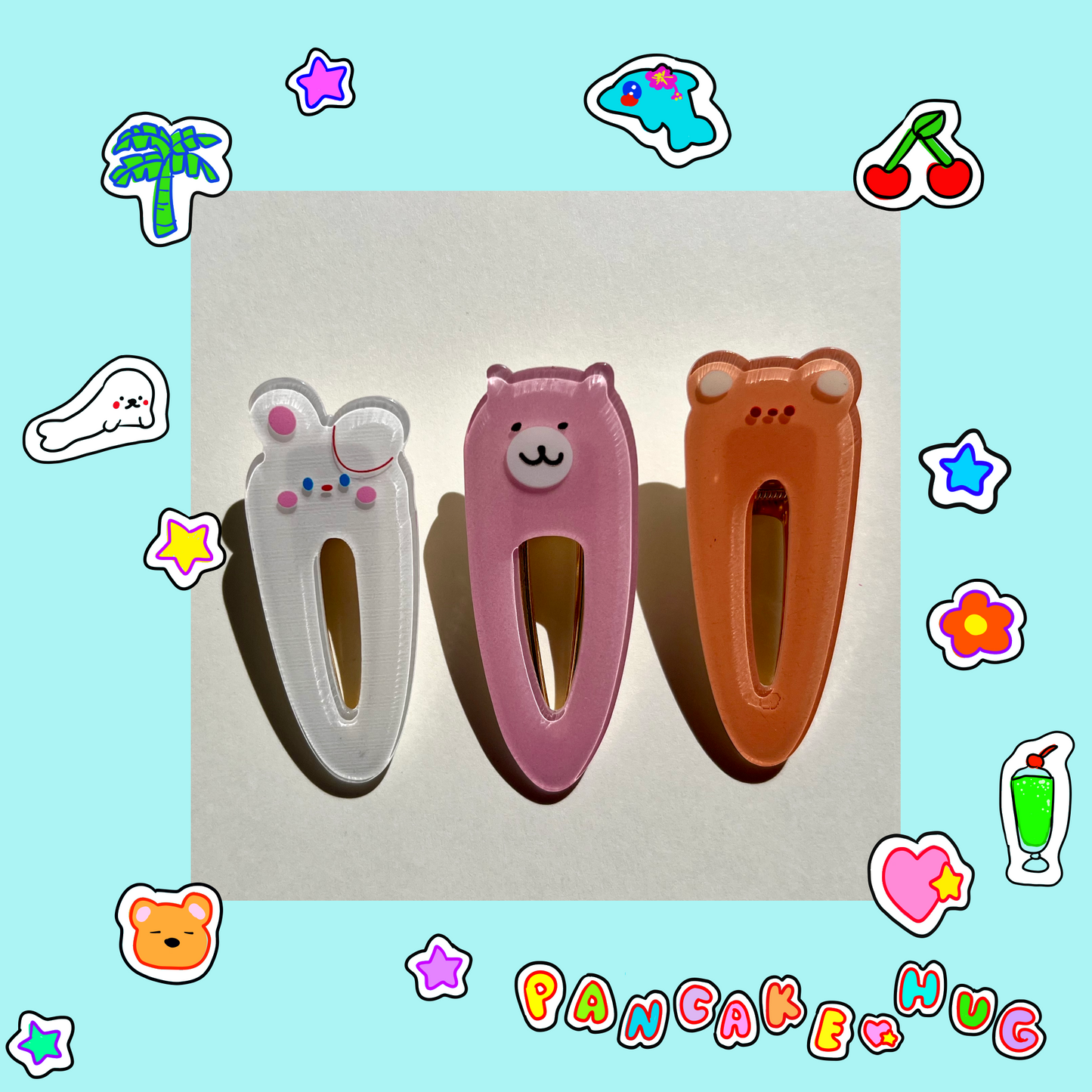 3 friends hair clips