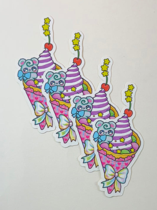 Sweet Potato Ice Cream Vinyl Sticker (single)