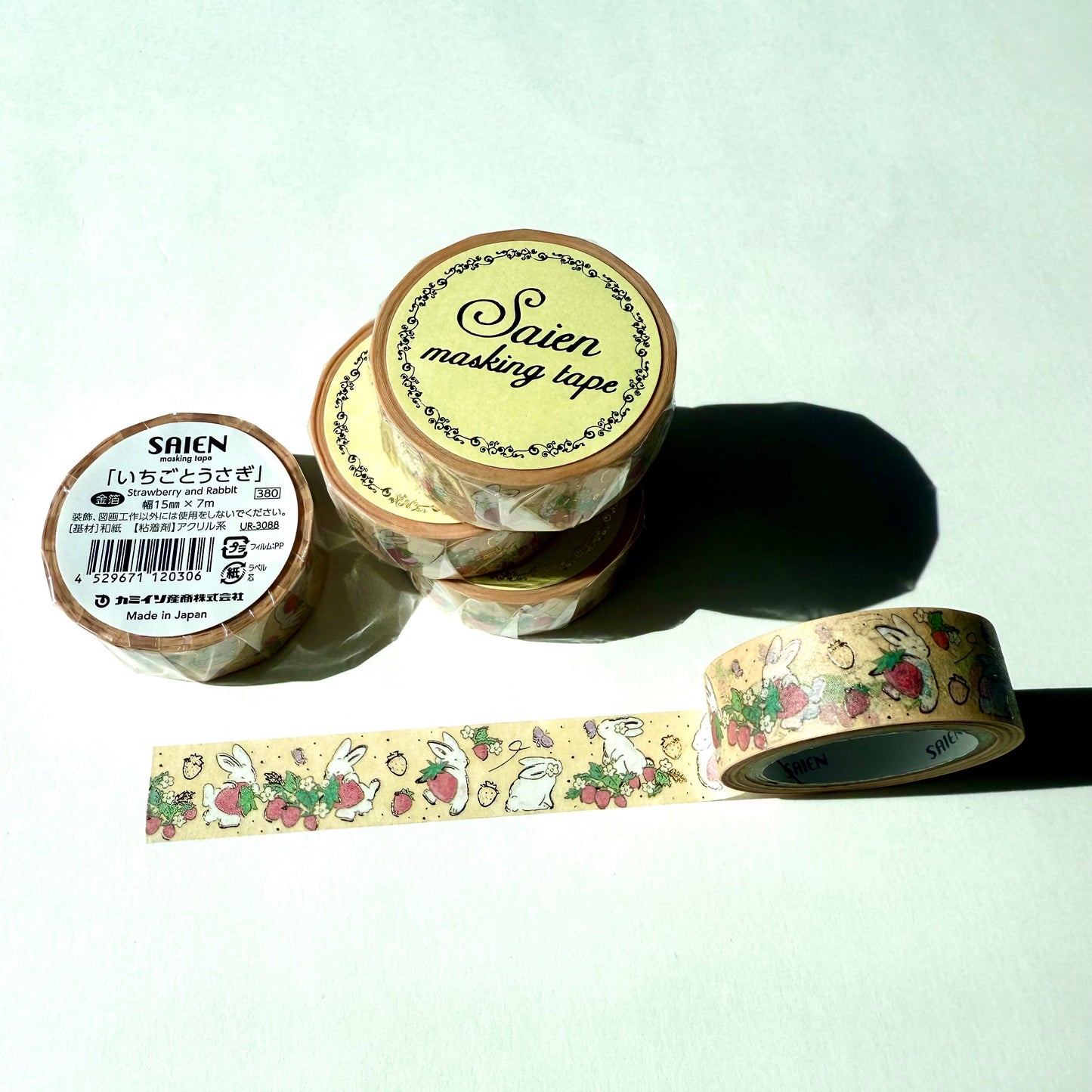 Strawberry Meadow Bunnies Foil Masking Tape / SAIEN