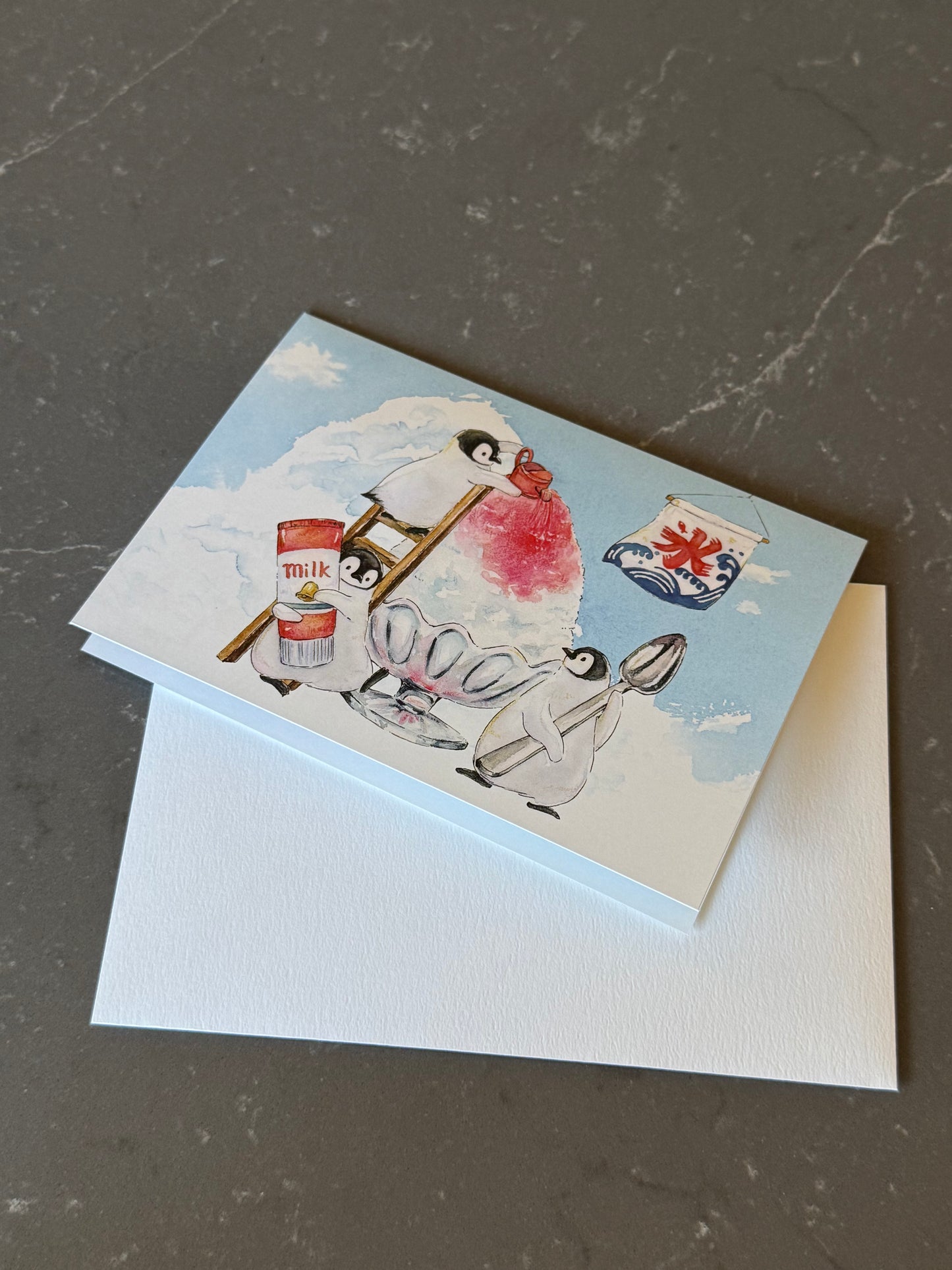 Penguin Shave Ice Greeting Card