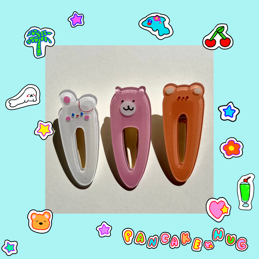 Three friends hair clips